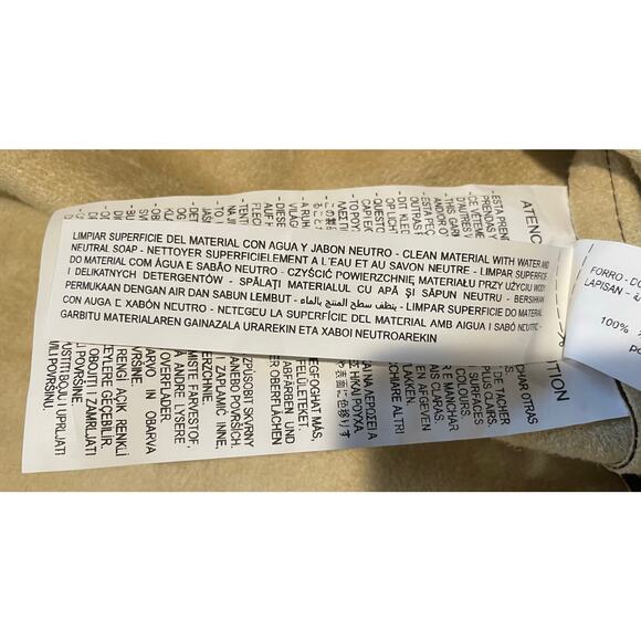 Zara Faux Leather Mini Dress NWT Brown Surplice V-Neck Ruched Long Sleeves Sz M - Picture 9 of 12